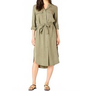 NEW DEX CLOTHING utility midi dress in green